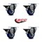 Service Caster 3'' Blue Poly Wheel Swivel Top Plate Caster Set Posi Brake, 4PK SCC-20S314-PPUB-BLUE-PLB-4 - alternate 5
